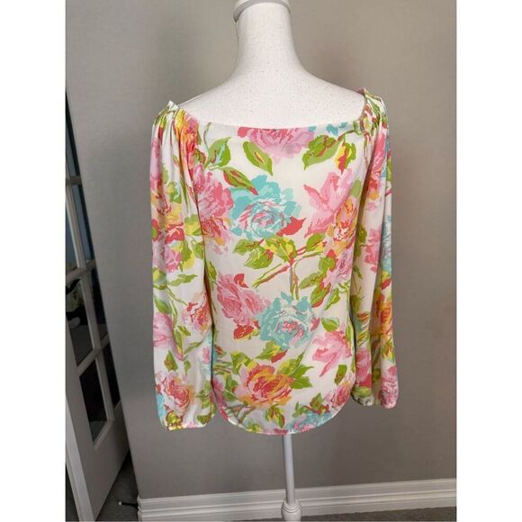 NEW RED Saks Fifth Avenue Floral Blouse Small - Picture 2 of 7